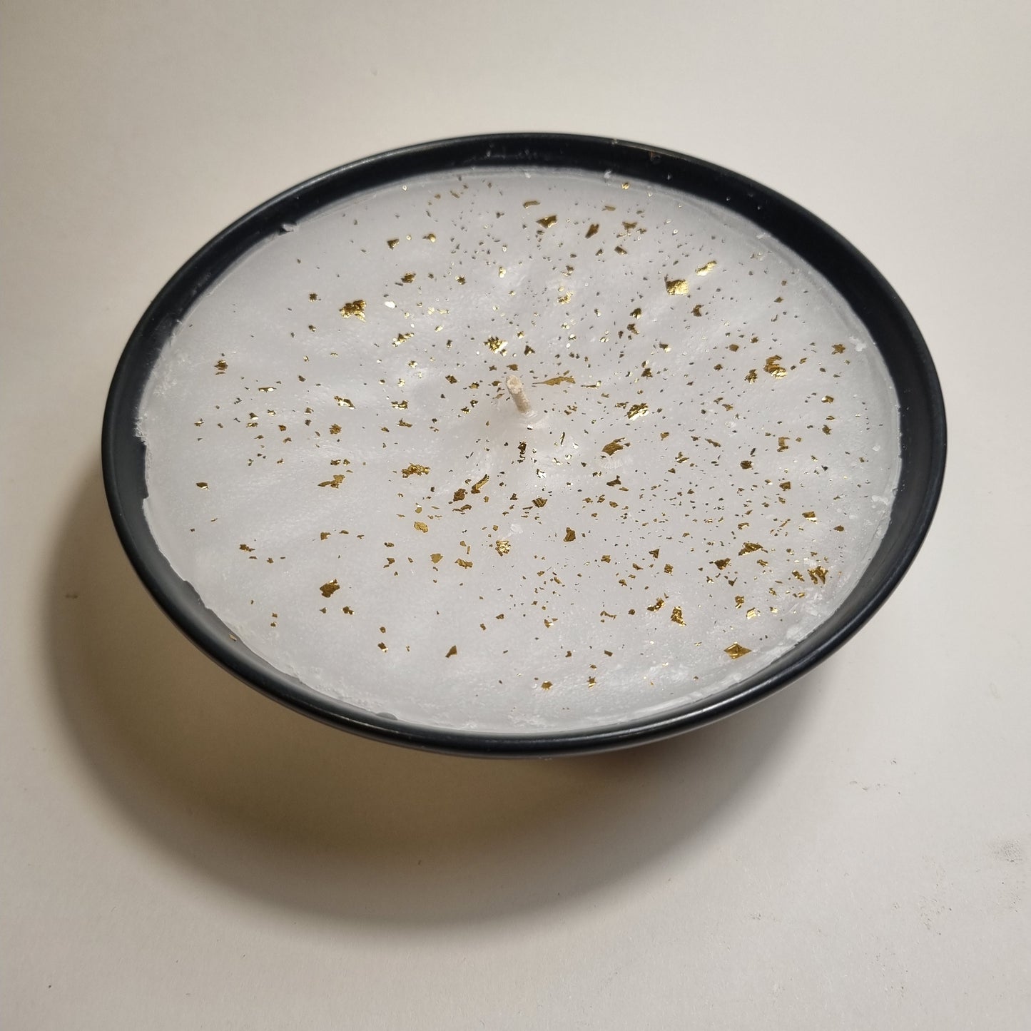 1021 Wachsfresser Schale schwarz 16 cm weiss/ gold