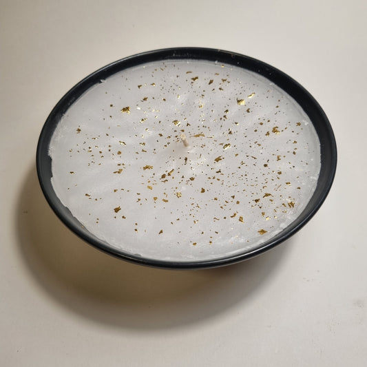 1021 Wachsfresser Schale schwarz 16 cm weiss/ gold