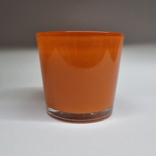 1010 Wachsfresser Maxi orange 10 cm  Wachs lindengrün Flamme im Glas
