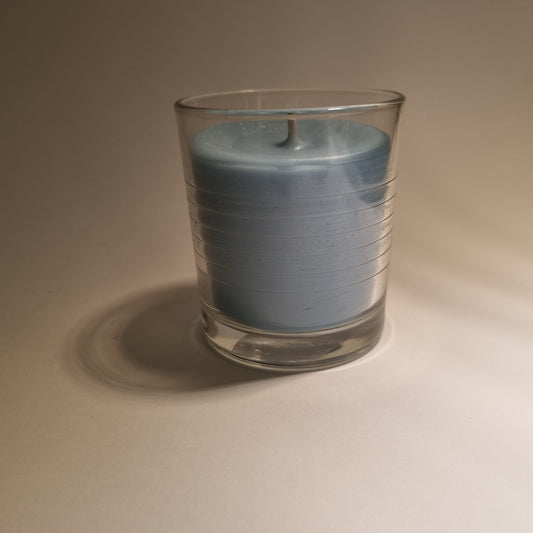 1018 Wachsfresser Glas klar  7.5 cm  Wachs  blau/opac