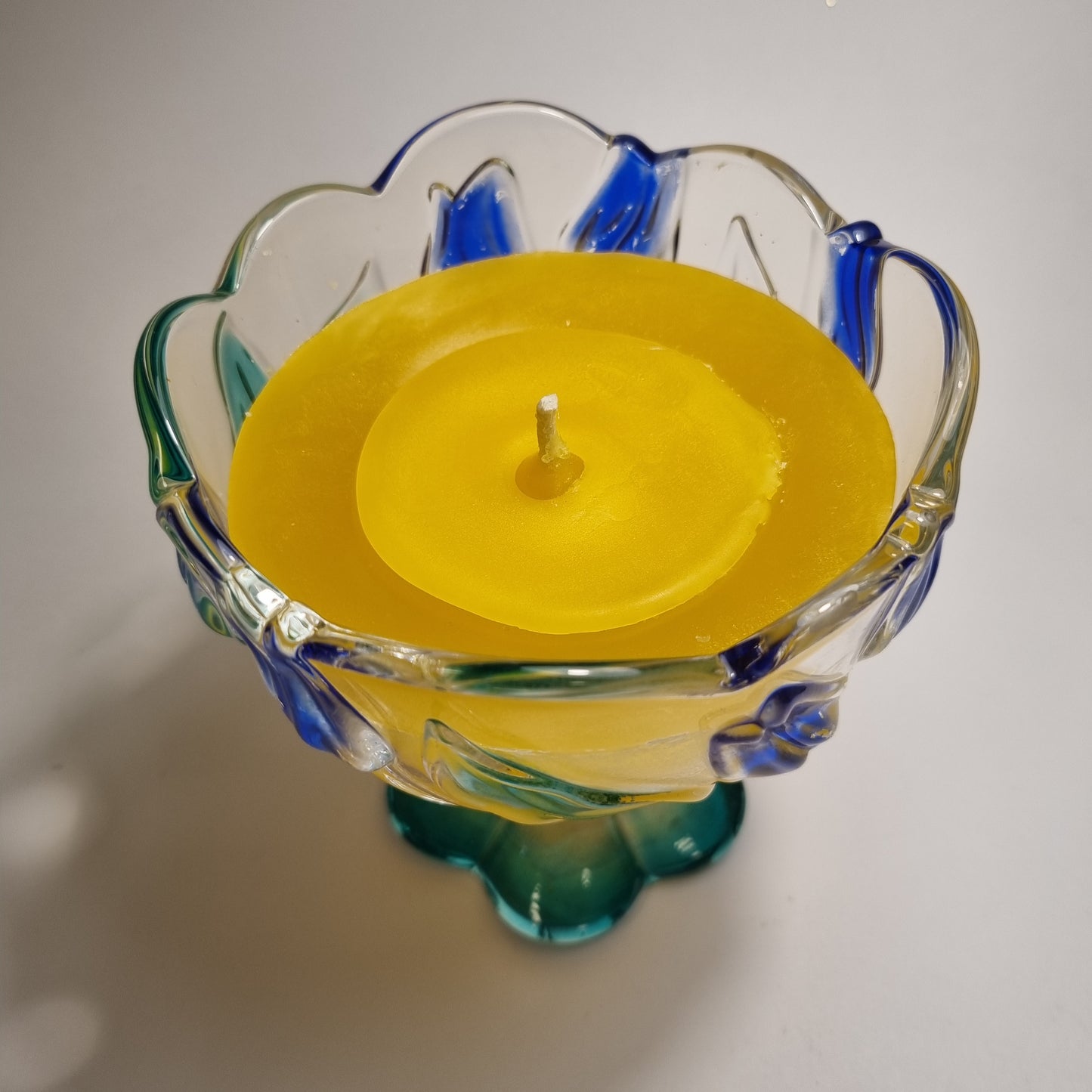 1016  Wachsfresser Kelch farbig  12.5 cm Wschs gelb