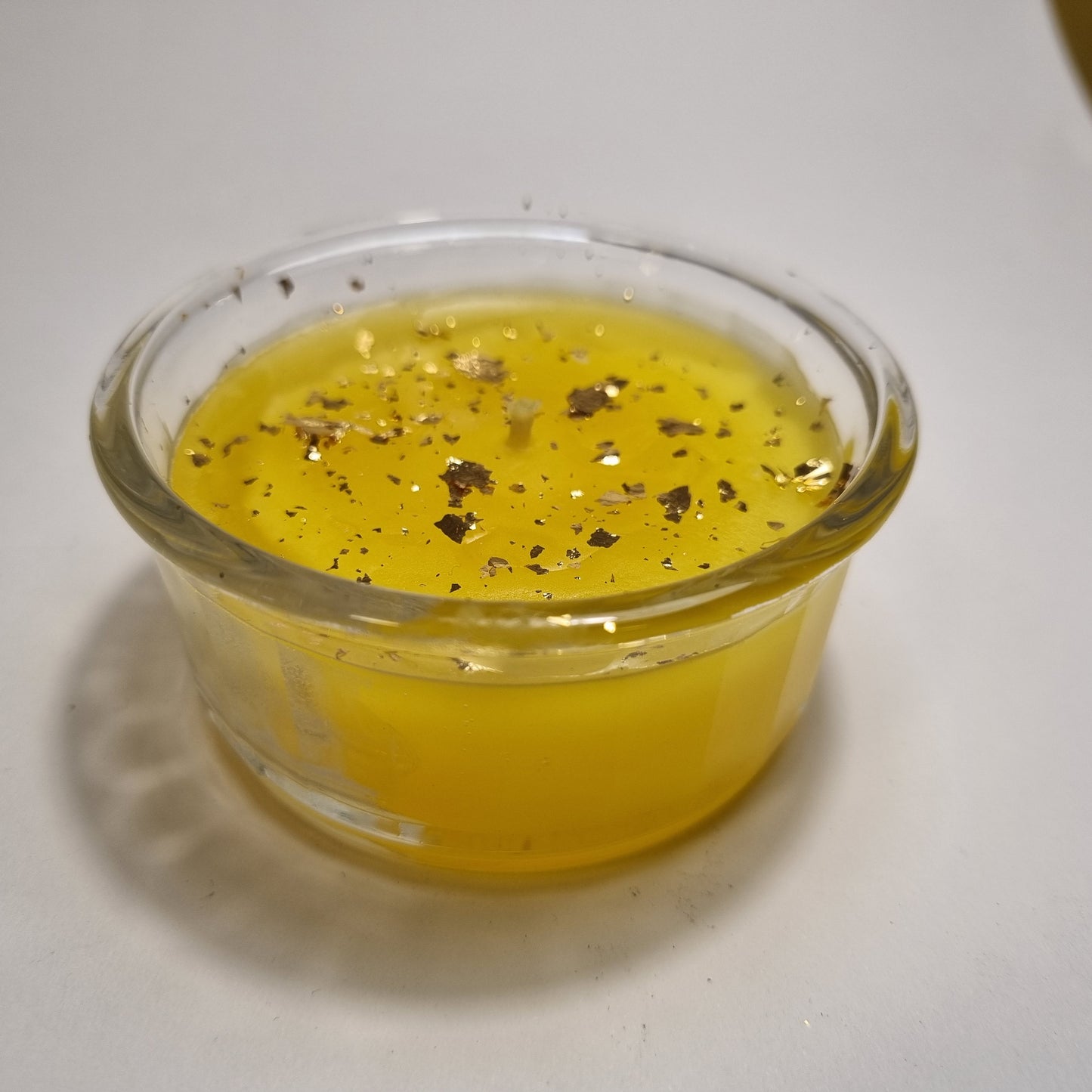 1002  Wachsfresse Mini  8.5 cm Wachs  Gelb Deko Gold 24  Karat