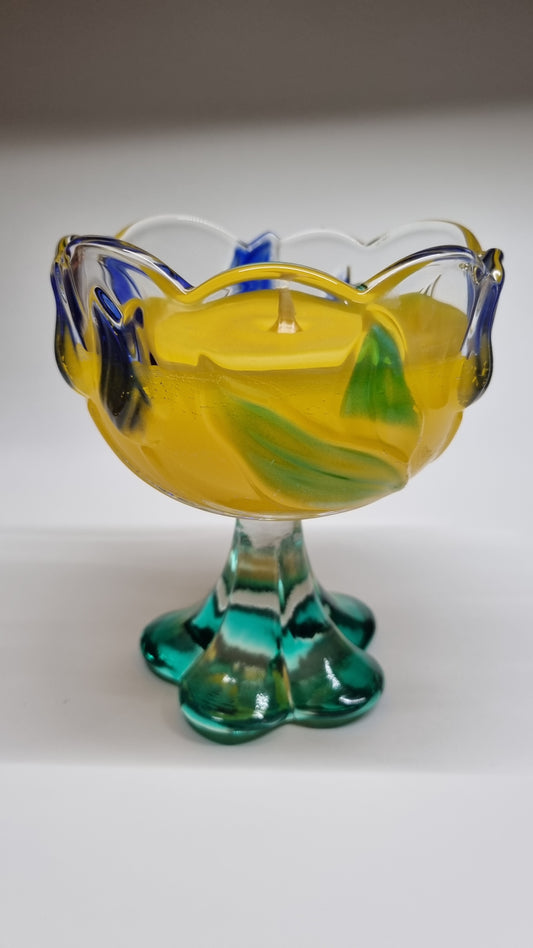 1016  Wachsfresser Kelch farbig  12.5 cm Wschs gelb