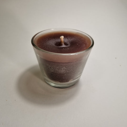 1031  Wachsfresser Mini  Glas konisch  7.5  cm  Wachs Braun